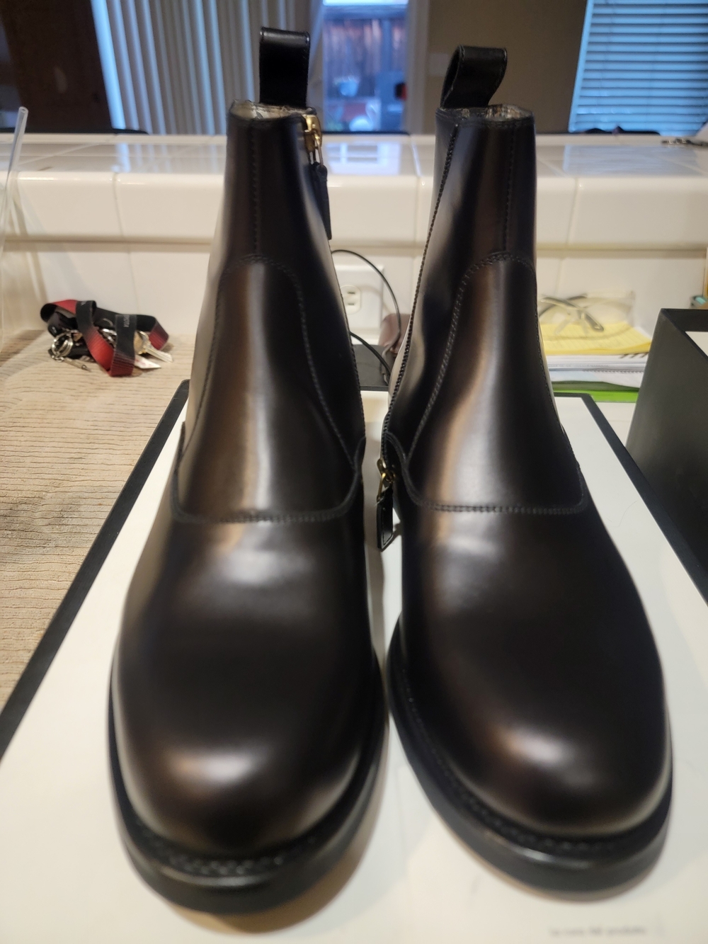 Gucci Black Calf  Leather Nero Zip Up Boots - Picture 4 of 9